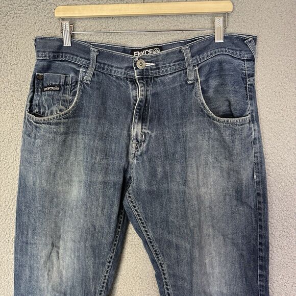 Vintage Y2K Enyce Jeans Mens 38x29 Baggy Blue Wash Denim - Picture 2 of 9